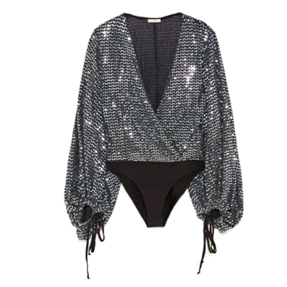NWT ZARA Sequin bodysuit